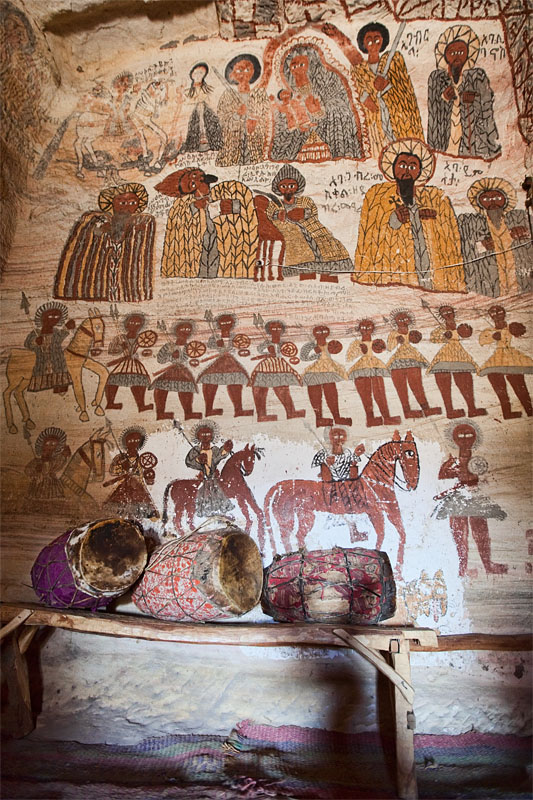 99   Religious wall paintings in the Yohannes Maequddi Rock hewn church   Ethiopia